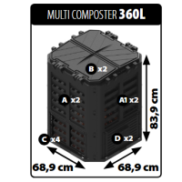 Kompostownik Multi 360l Patrol Group KOMPOST360CZAPG013