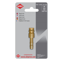 Końcówka szybkozłączki pneumatycznej na wąż 6mm Airpress 4311536