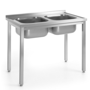 Stół ze zlewem dwukomorowym Hendi 811580 100x60cm