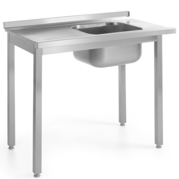 Stół załadowczy ze zlewem jednokomorowym Hendi 811924 100x60cm prawy