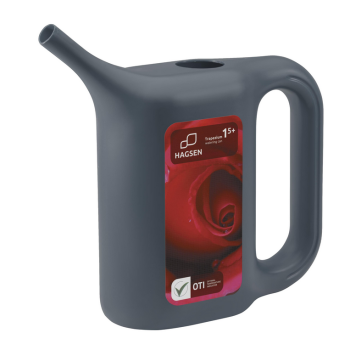 Plastikowa konewka Trapezium 1,5L popielata Hagsen 2403