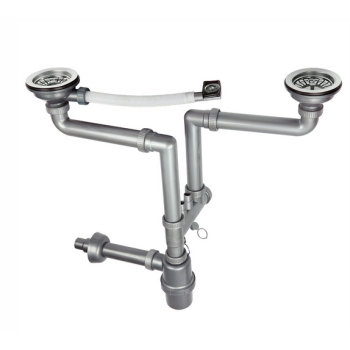 SYFON ZLEWOZMYWAKOWY 2 KOMOROWY - Z PRZELEWEM 3.5'