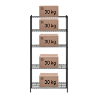 Regał magazynowy druciany ażurowy kolor czarny 180x90x35cm do 150kg