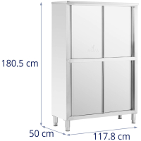 Szafa gastronomiczna magazynowa ze stali nierdzewnej drzwi suwane 180x118x50cm