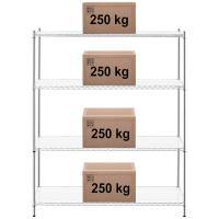 Regał magazynowy ażurowy 4 półki + 4 maty do 1 t 1000 kg 150x60x180 cm