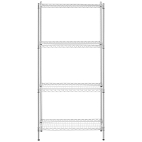 Regał warsztatowy chromowany 4 półki druciane do 1 t 1000 kg 90x45x180 cm