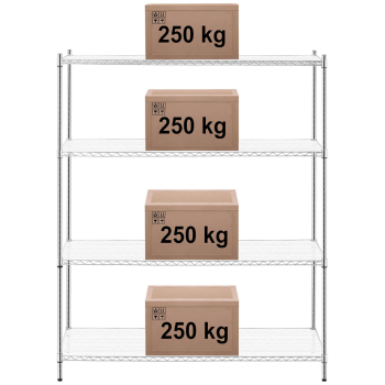 Regał magazynowy ażurowy 4 półki + 4 maty do 1 t 1000 kg 150x60x180 cm