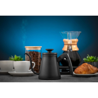 Czajnik gęsia szyja ze stali nierdzewnej do kuchenki indukcyjnej 0.8 l czarny