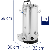 Kocioł zacierno warzelny do produkcji piwa STAL 30-110C 32 l 2000 W