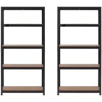 Regał magazynowy metalowy 5 półek 875 kg 90 x 40 x 180 cm szaroniebieski 2 szt.