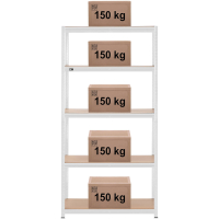Regał magazynowy metalowy 5 półek 750 kg 100 x 60 x 197 cm szary
