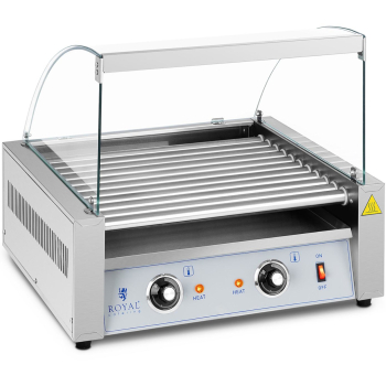 Podgrzewacz grill rolkowy do parówek hot-dogów z osłoną - 11 rolek 1100 W