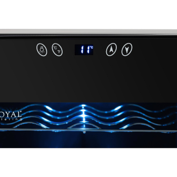 Winiarka lodówka chłodziarka do wina napojów na 18 butelek LED 52 l czarna