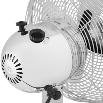 Wentylator wiatrak biurkowy stołowy śr. 295 mm 3 prędkości 30 W srebrny