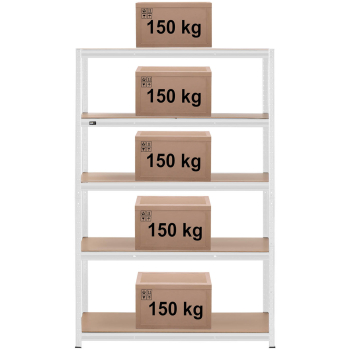 Regał magazynowy metalowy 5 półek 750 kg 120 x 60 x 180 cm szary
