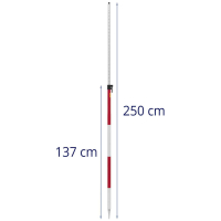 Tyczka geodezyjna pod pryzmat lustro składana śr. 32mm długość 2.5m