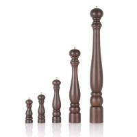 Młynek do mielenia soli morskiej kamiennej HELICOIL drewniany wys. 210mm - Hendi 469101