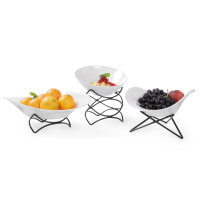 Miska skośna dekoracyjna owalna z melaminy do prezentacji wys. 137mm biała - Hendi 561430