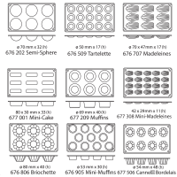 Foremki silikonowe nieprzywierające do pieczenia do 260C MINI-MUFFINS 176x300mm GN1/3 - Hendi 676905