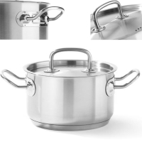 Garnek średni z pokrywką Kitchen Line 62.8 l 500 x 320 mm - Hendi 836088
