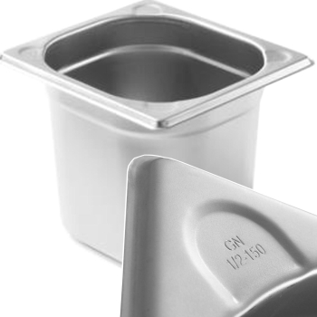 Pojemnik GN 1/6 stalowy Kitchen Line wys.150 mm - Hendi 806647