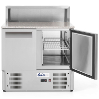 Stół chłodniczy 2-drzwiowy z nadstawą i blatem granitowym na 5x GN1/6 247 l - Hendi 236208