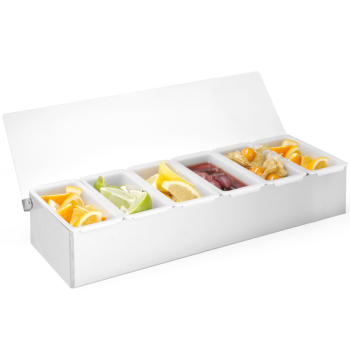 Pojemnik barmański na dodatki do drinków ze stali 6 wkładów - Hendi 593998