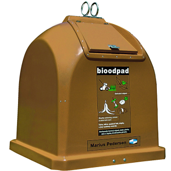 Kontener pojemnik laminatowy na odpady śmieci BIO odpadki spożywcze - brązowy 1.1 m3