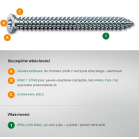 WKRĘT DO RAM 7.5*180MM T-STAR PUS SPAX