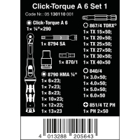 KLUCZ DYNAMOMETRYCZNY CLICK-TORQUE 1/4''2.5-25NM, 20CZĘŚCI