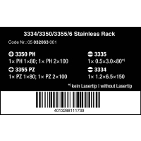 ZESTAW WKRĘTAKÓW ZE STALI NIERDZEWNEJ + WIESZAK, 6CZ