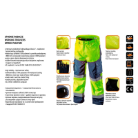 SPODNIE ROBOCZE DO PASA OSTRZEGAWCZE SOFTSHELL,ŻÓŁTE, ROZ. S