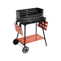 GRILL WĘGLOWY Z PÓŁKAMI, RUSZT 53X33CM