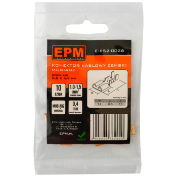 KOŃCÓWKA NASUWKA 1-1.5MM 0.8-6.35 10 SZTUK