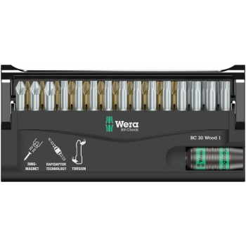 ZESTAW BITÓW BIT-CHECK 30 WOOD 1, 30 CZĘŚĆ