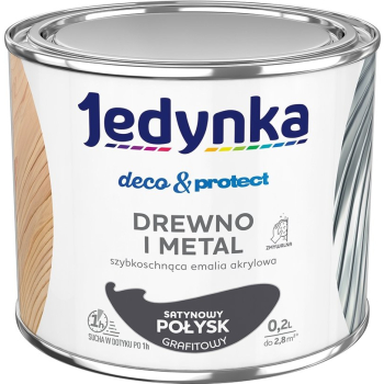 JEDYNKA DECO&PROTECT DREWNO I METAL SATYNOWY GRAFITOWY 0,2L
