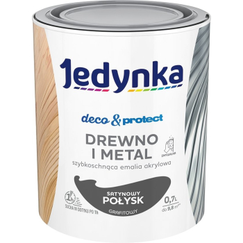 JEDYNKA DECO&PROTECT DREWNO I METAL SATYNOWY GRAFITOWY 0,7L