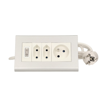 PRZEDŁUŻACZ BIURKOWY Z WYŁĄCZNIKIEM 2X2,5A 1X10A  1,5M