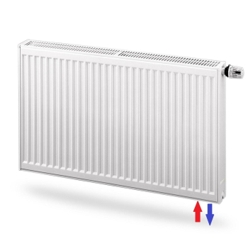 GRZEJNIK STALOWY V33 Z WKADKĄ ZAWOROWĄ  I ZAWIESIA. 600*1000