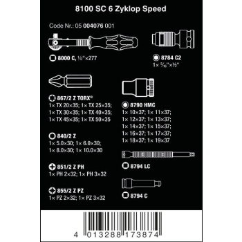 GRZECHOTKA ZYKLOP SPEED 1/2'' W ZESTAWIE METRYCZNYM,28 CZĘŚĆ