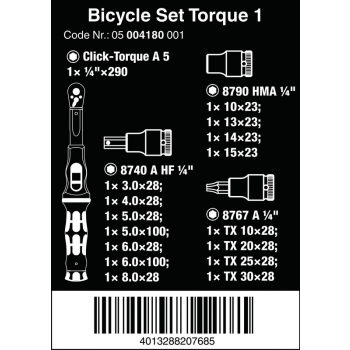 ZESTAW NARZĘDZI BICYCLE SET TORQUE 1, 2,5-25 NM, 16 CZĘŚĆ