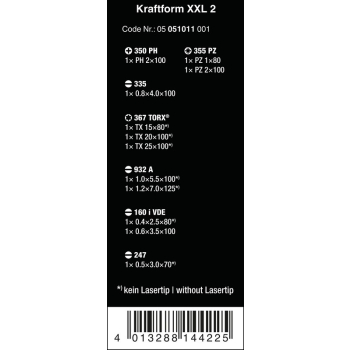 ZESTAW WKRETAKÓW UNIWERSALNYCH KRAFTFORM XXL 2, 12CZ.