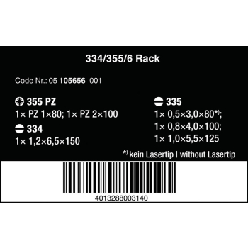 ZESTAW WKRĘTAKÓW KRAFTFORM LASERTIP + WIESZAK, 6CZ