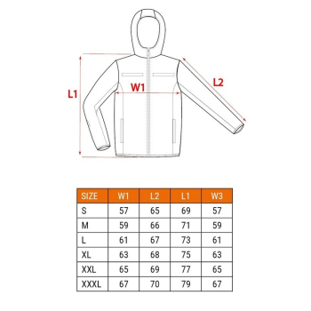 KURTKA SOFTSHELL Z KAPTUREM POMARAŃCZOWA, ROZMIAR S