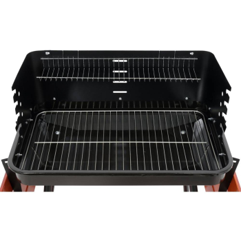 GRILL WĘGLOWY Z PÓŁKAMI, RUSZT 53X33CM