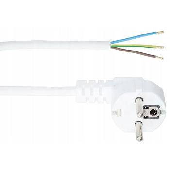 PRZEWÓD PRZYŁĄCZ.Z WTYCZKĄ KĄTOWĄ 3*1.5 OMY ŻO 3M BIAŁY