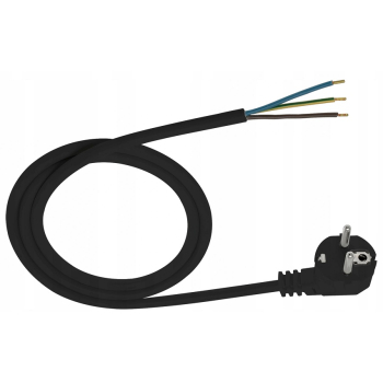 PRZEWÓD PRZYŁĄCZ.Z WTYCZKĄ KĄTOWĄ 3*1.5 OMY ŻO 1.5M CZARNY