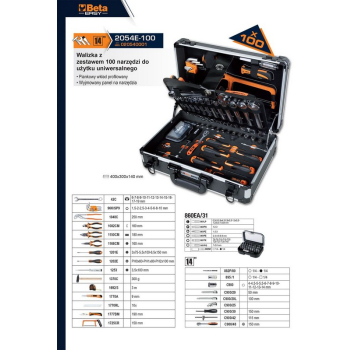 ZESTAW NARZĘDZI WARSZTATOWYCH W WALIZCE EASY 100SZT.