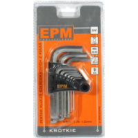 KOMPLET KLUCZY IMBUSOWY ''HEX'' TYP L 9SZT Z KULKĄ KRÓTKIE