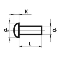 NIT ALUMINIOWY PEŁNY Z ŁBEM KULISTYM 6.0*20 MM